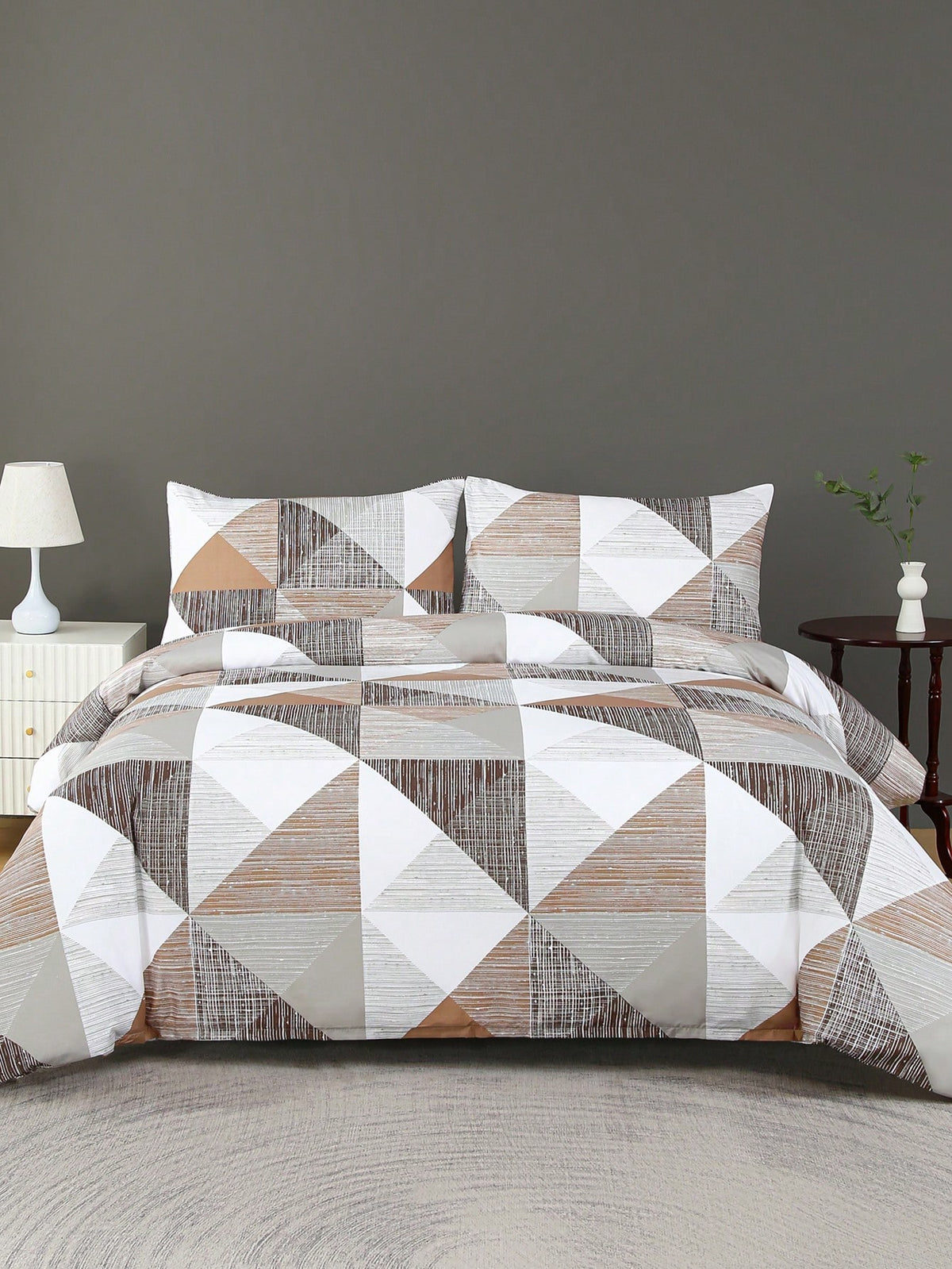 Soft Microfiber Duvet Cover Set, Classic Geometric Pattern - Best 2/3 Piecesduvet Cover/Bedding Set - Includes 1 Duvet Cover and 1/2 Pillow Shams - Affordable, High Quality - Fits Twin, Queen, King, Full Size Beds