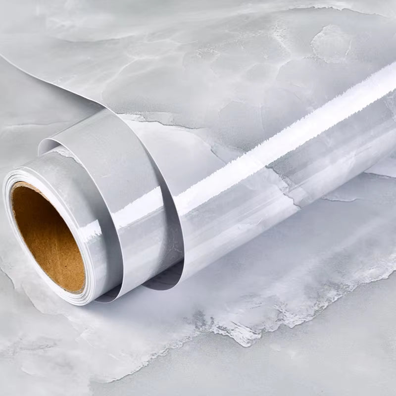 DIY Contact Paper Kitchen Stickers Solid Color PVC Self-Adhesive Home Decorative Marble Wallpaper Living Room Study Furnitures