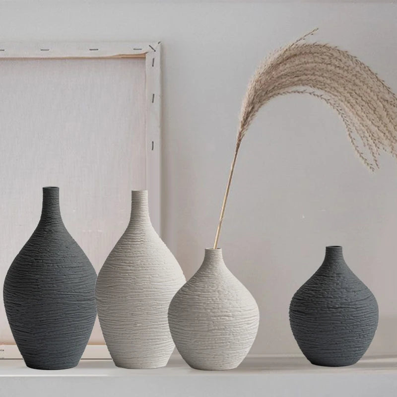 Elegant Nordic Ceramic Vase for Home Decor - Narrow Mouth Flower Pot for Living Room, Office, and Gifting