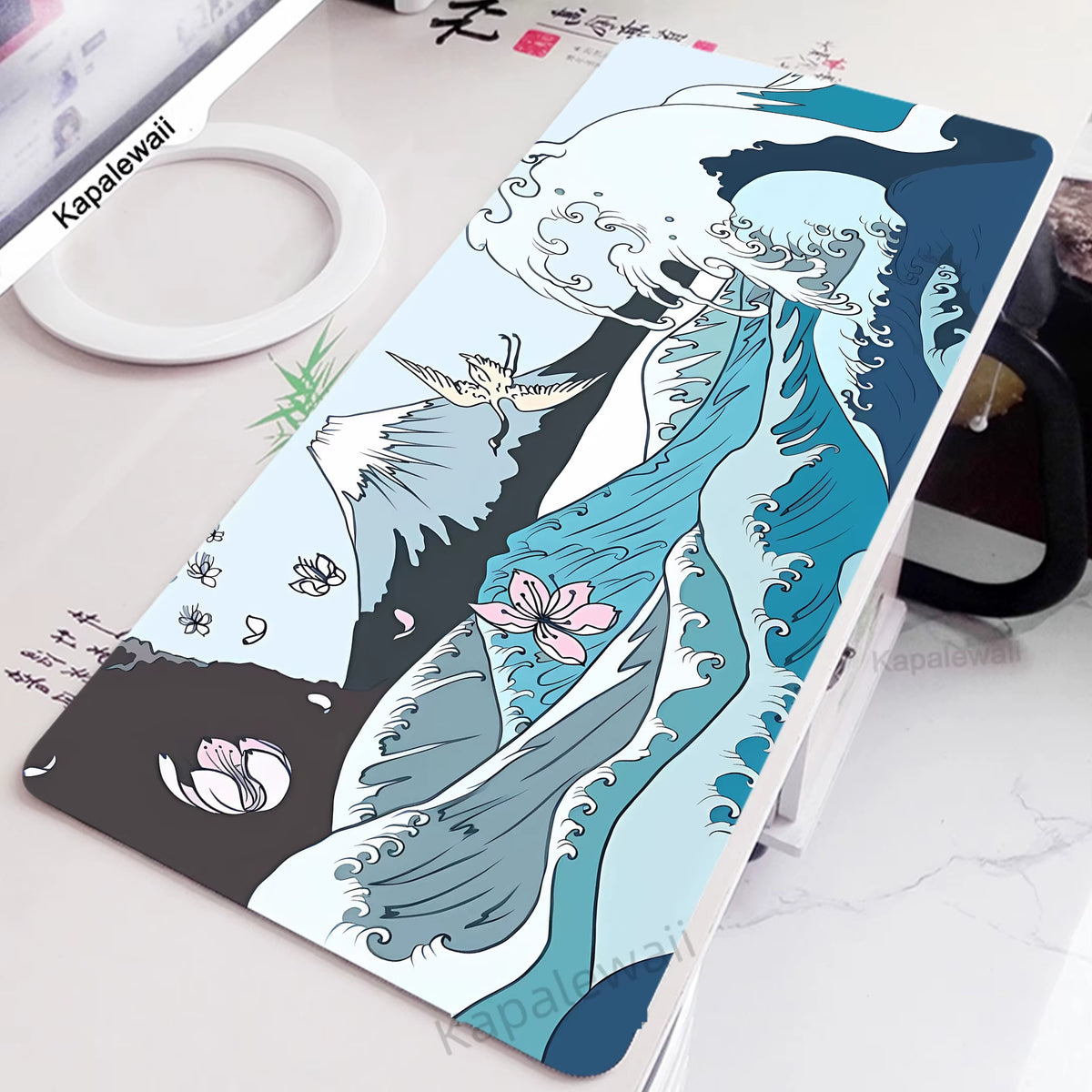 Extra Large Gaming Mouse Pad - Great Wave Design for Enhanced Gaming Experience and Office Use