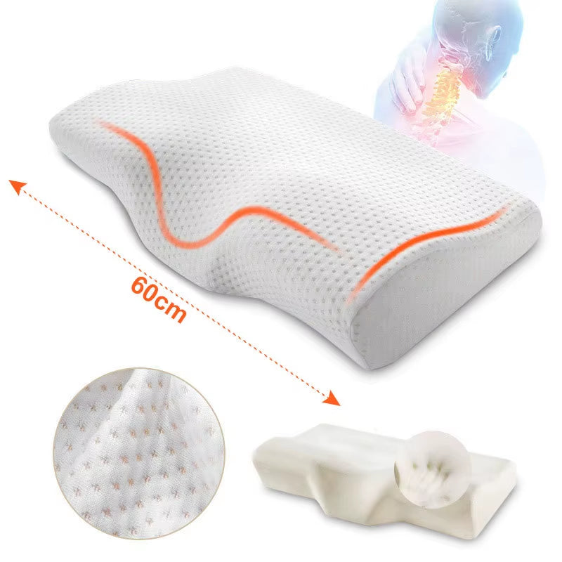 Orthopedic Memory Foam Butterfly Pillow for Cervical Neck Support and Protection
