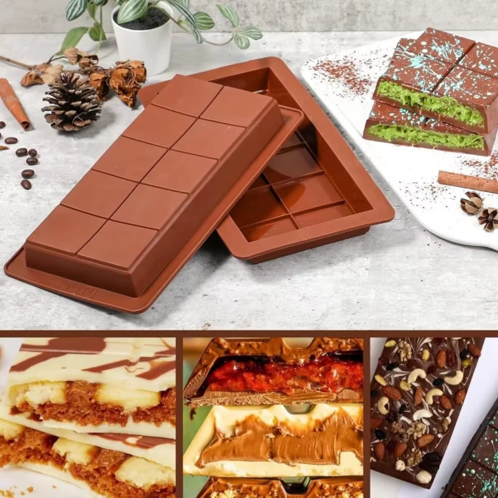 Silicone Chocolate Bar Molds for Easy Release - Durable Rectangle Moulds for Protein and Energy Bars, Ideal for Handmade Gifts