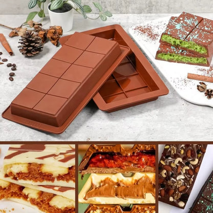 Silicone Chocolate Bar Molds for Easy Release - Durable Rectangle Moulds for Protein and Energy Bars, Ideal for Handmade Gifts