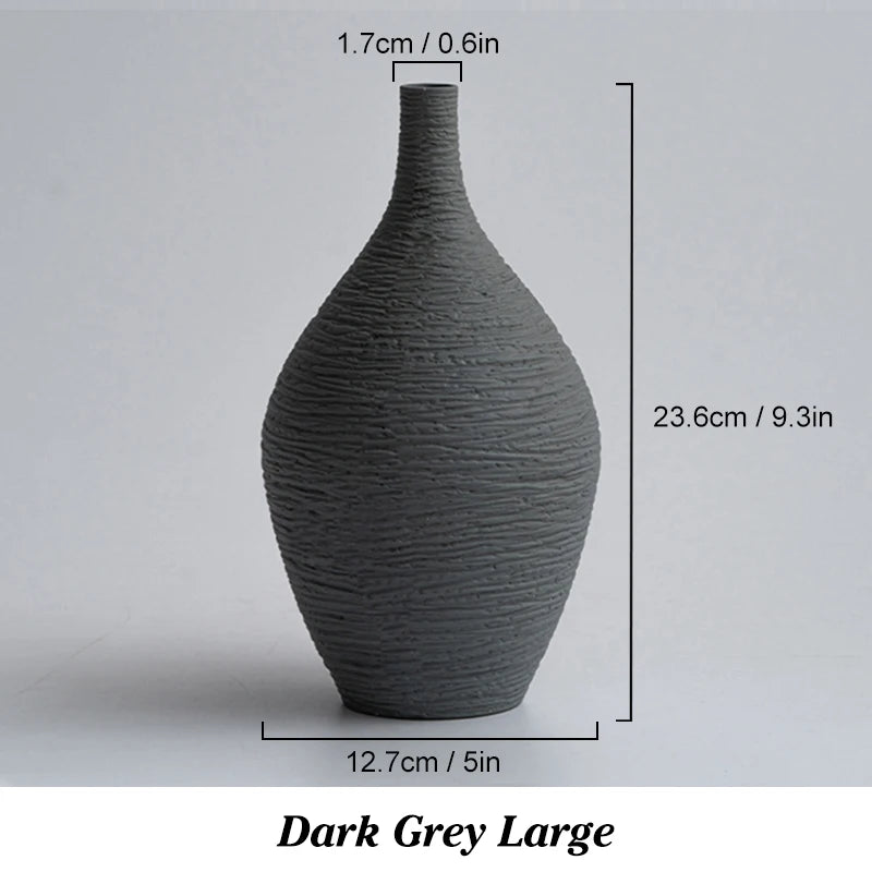 Elegant Nordic Ceramic Vase for Home Decor - Narrow Mouth Flower Pot for Living Room, Office, and Gifting