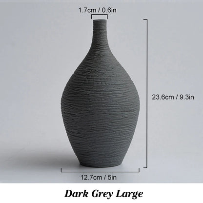 Elegant Nordic Ceramic Vase for Home Decor - Narrow Mouth Flower Pot for Living Room, Office, and Gifting