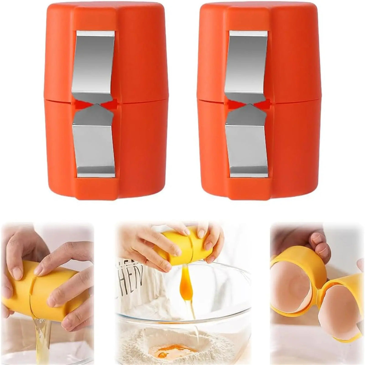 Handheld Egg Cracker and Separator - Multifunctional Kitchen Gadget for Effortless Cooking (1 or 2 Pieces)