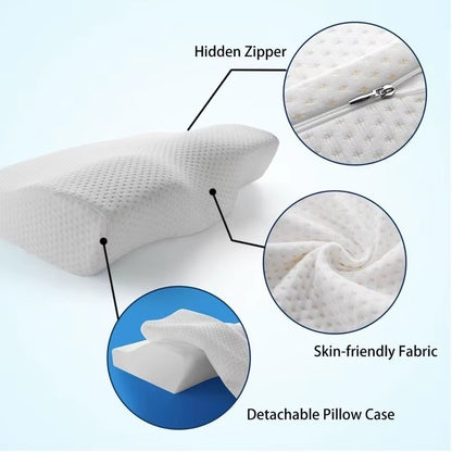 Orthopedic Memory Foam Butterfly Pillow for Cervical Neck Support and Protection