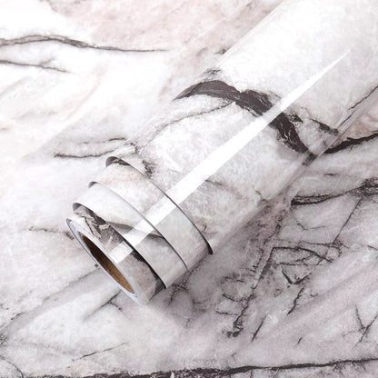 DIY Contact Paper Kitchen Stickers Solid Color PVC Self-Adhesive Home Decorative Marble Wallpaper Living Room Study Furnitures