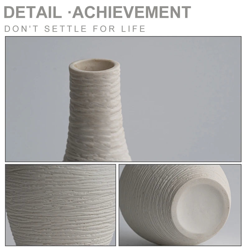 Elegant Nordic Ceramic Vase for Home Decor - Narrow Mouth Flower Pot for Living Room, Office, and Gifting