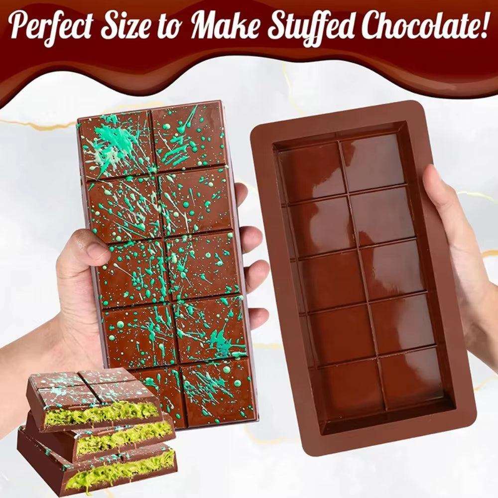 Silicone Chocolate Bar Molds for Easy Release - Durable Rectangle Moulds for Protein and Energy Bars, Ideal for Handmade Gifts