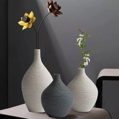 Elegant Nordic Ceramic Vase for Home Decor - Narrow Mouth Flower Pot for Living Room, Office, and Gifting