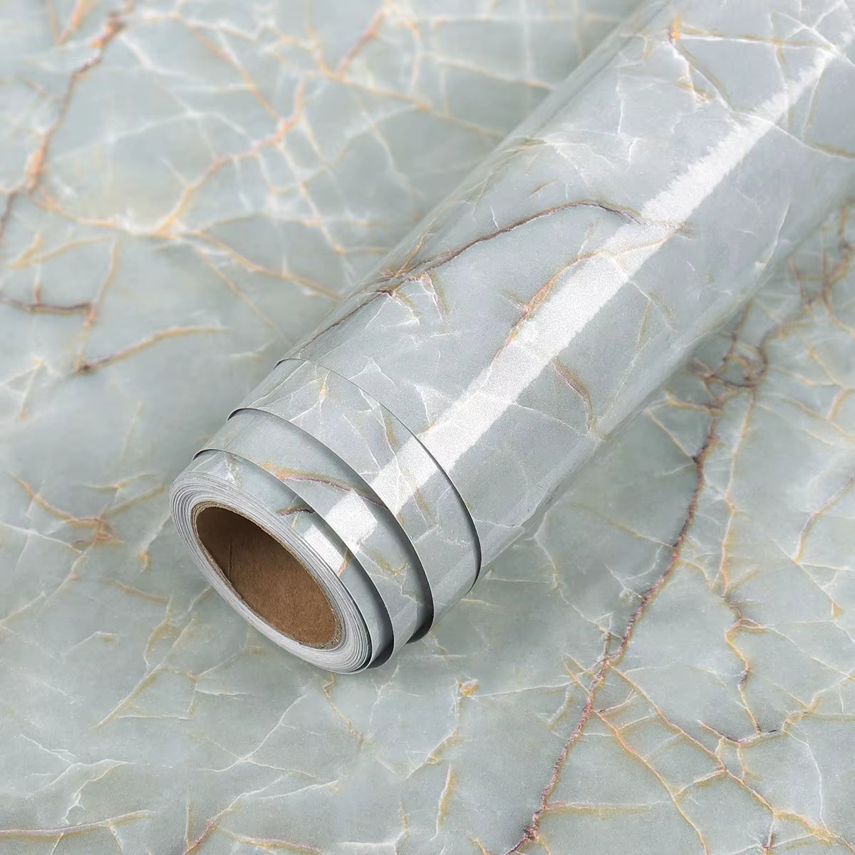 DIY Contact Paper Kitchen Stickers Solid Color PVC Self-Adhesive Home Decorative Marble Wallpaper Living Room Study Furnitures