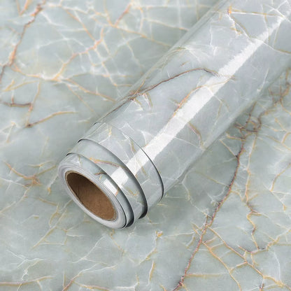 DIY Contact Paper Kitchen Stickers Solid Color PVC Self-Adhesive Home Decorative Marble Wallpaper Living Room Study Furnitures