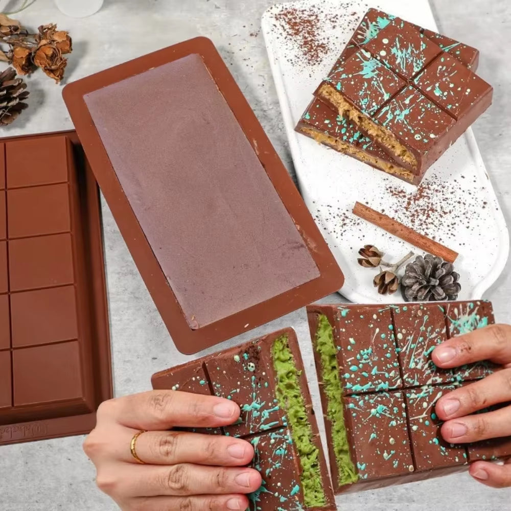 Silicone Chocolate Bar Molds for Easy Release - Durable Rectangle Moulds for Protein and Energy Bars, Ideal for Handmade Gifts