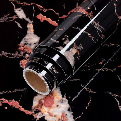 DIY Contact Paper Kitchen Stickers Solid Color PVC Self-Adhesive Home Decorative Marble Wallpaper Living Room Study Furnitures