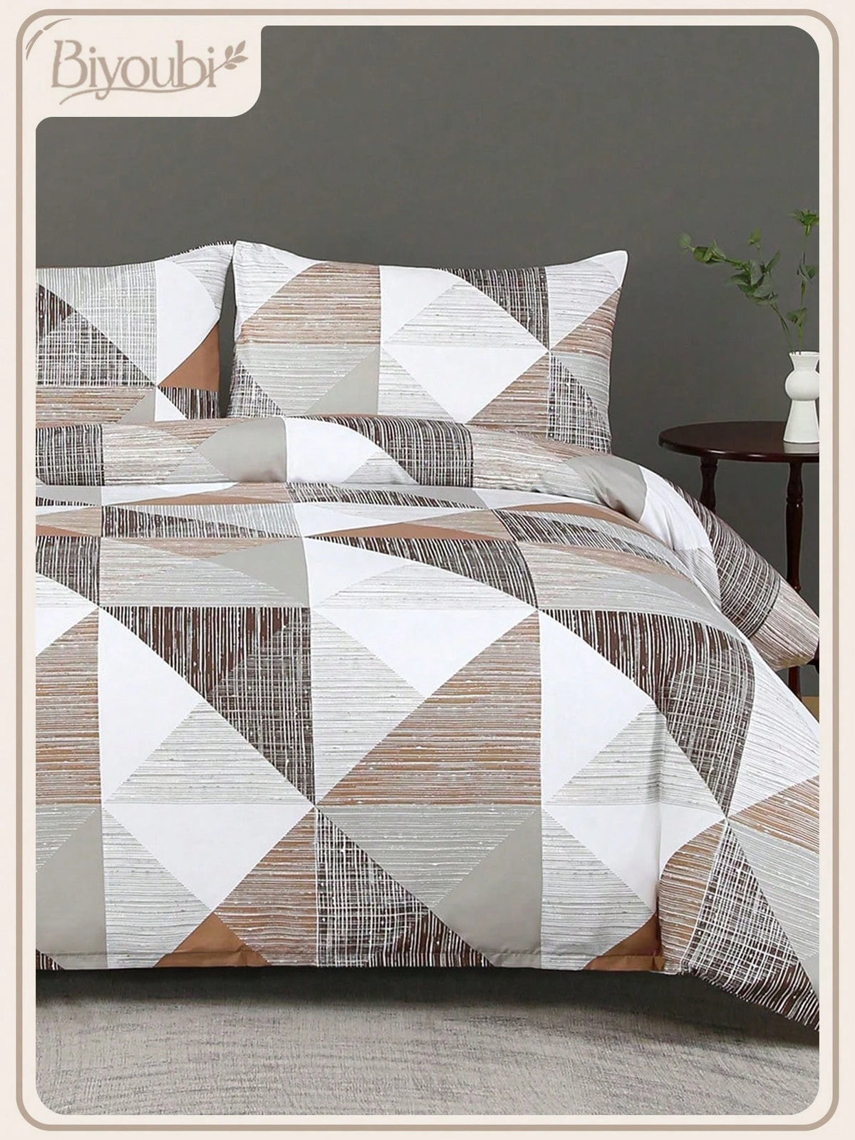 Soft Microfiber Duvet Cover Set, Classic Geometric Pattern - Best 2/3 Piecesduvet Cover/Bedding Set - Includes 1 Duvet Cover and 1/2 Pillow Shams - Affordable, High Quality - Fits Twin, Queen, King, Full Size Beds