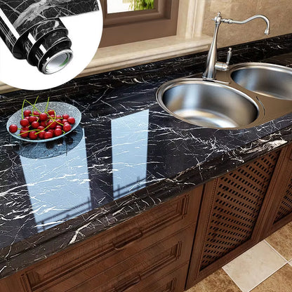 DIY Contact Paper Kitchen Stickers Solid Color PVC Self-Adhesive Home Decorative Marble Wallpaper Living Room Study Furnitures