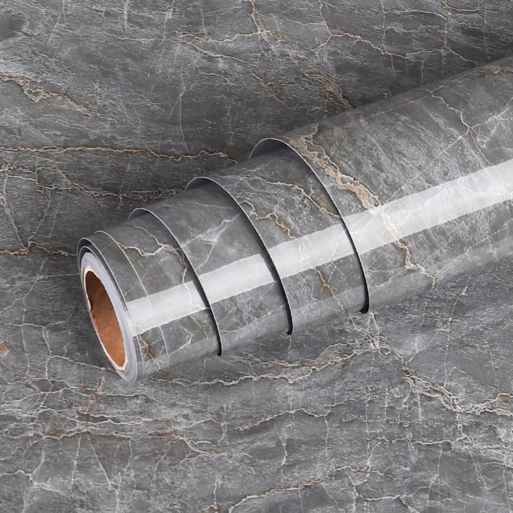DIY Contact Paper Kitchen Stickers Solid Color PVC Self-Adhesive Home Decorative Marble Wallpaper Living Room Study Furnitures