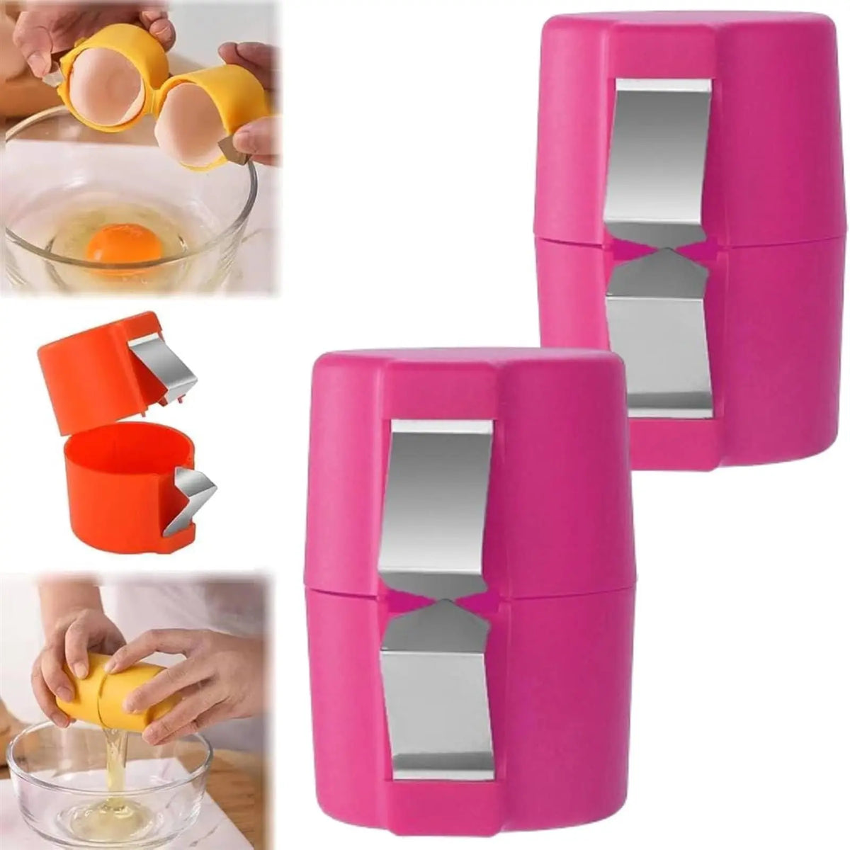 Handheld Egg Cracker and Separator - Multifunctional Kitchen Gadget for Effortless Cooking (1 or 2 Pieces)
