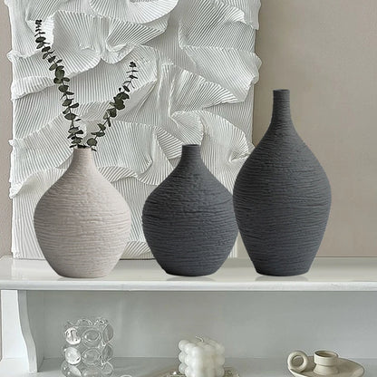 Elegant Nordic Ceramic Vase for Home Decor - Narrow Mouth Flower Pot for Living Room, Office, and Gifting