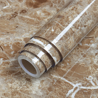 DIY Contact Paper Kitchen Stickers Solid Color PVC Self-Adhesive Home Decorative Marble Wallpaper Living Room Study Furnitures