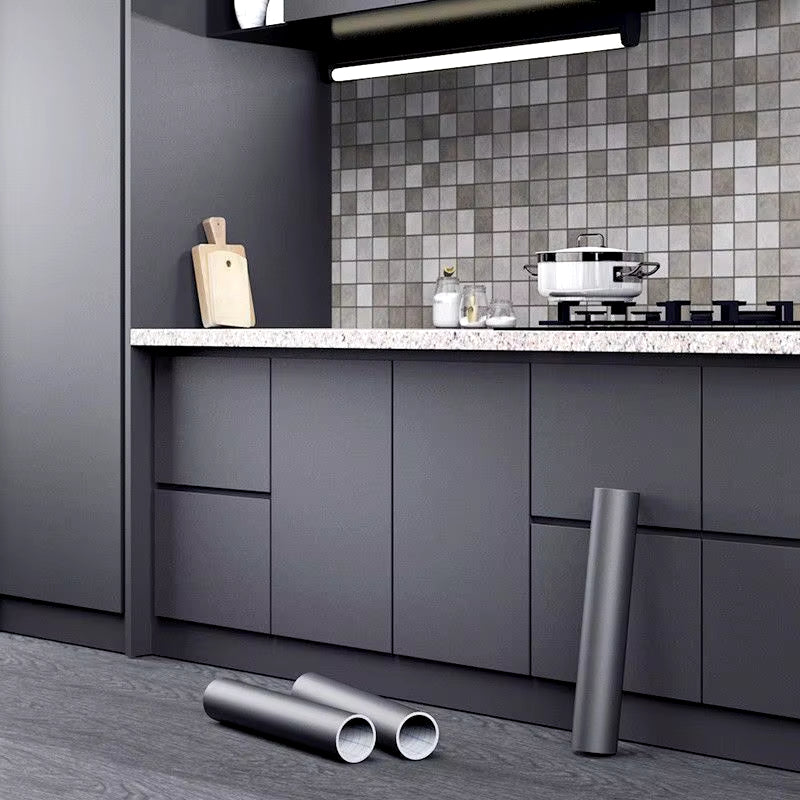 DIY Contact Paper Kitchen Stickers Solid Color PVC Self-Adhesive Home Decorative Marble Wallpaper Living Room Study Furnitures