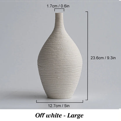 Elegant Nordic Ceramic Vase for Home Decor - Narrow Mouth Flower Pot for Living Room, Office, and Gifting