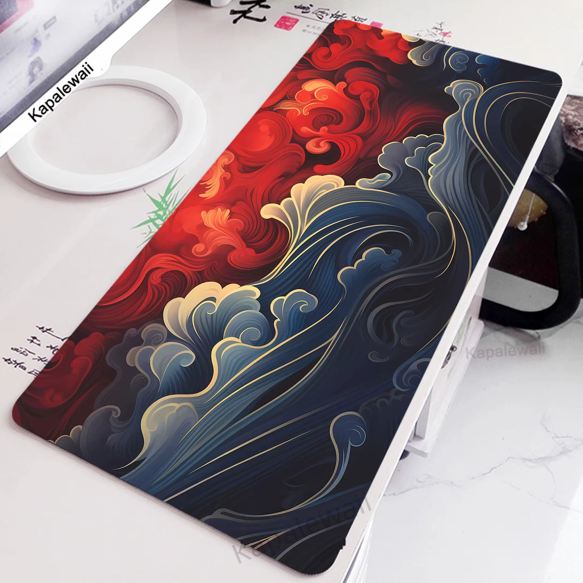 Extra Large Gaming Mouse Pad - Great Wave Design for Enhanced Gaming Experience and Office Use