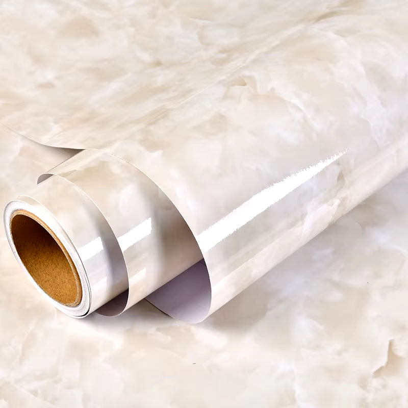 DIY Contact Paper Kitchen Stickers Solid Color PVC Self-Adhesive Home Decorative Marble Wallpaper Living Room Study Furnitures