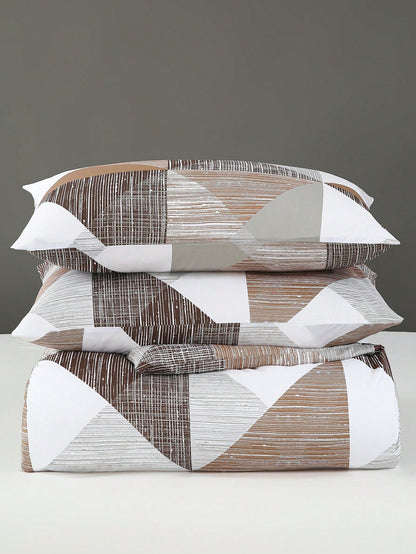 Soft Microfiber Duvet Cover Set, Classic Geometric Pattern - Best 2/3 Piecesduvet Cover/Bedding Set - Includes 1 Duvet Cover and 1/2 Pillow Shams - Affordable, High Quality - Fits Twin, Queen, King, Full Size Beds