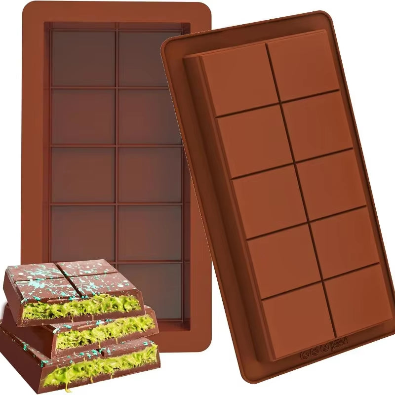 Silicone Chocolate Bar Molds for Easy Release - Durable Rectangle Moulds for Protein and Energy Bars, Ideal for Handmade Gifts