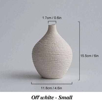 Elegant Nordic Ceramic Vase for Home Decor - Narrow Mouth Flower Pot for Living Room, Office, and Gifting