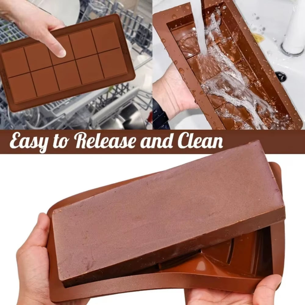Silicone Chocolate Bar Molds for Easy Release - Durable Rectangle Moulds for Protein and Energy Bars, Ideal for Handmade Gifts