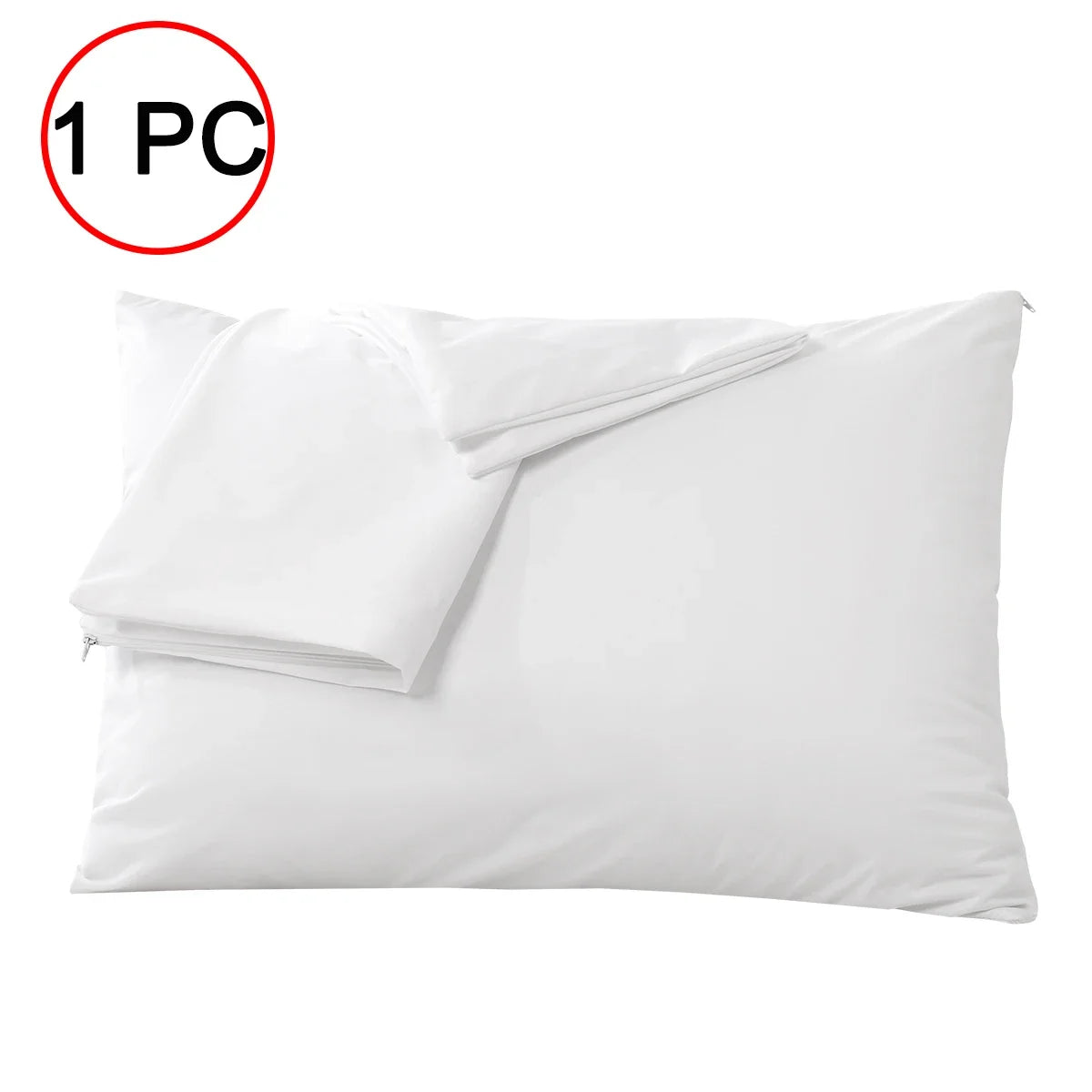 Smooth Waterproof Pillow Cover for Pillow Case Protector Allergy Pillow Case Cover anti Mites Bed Bug Proof Zippered 1PCS