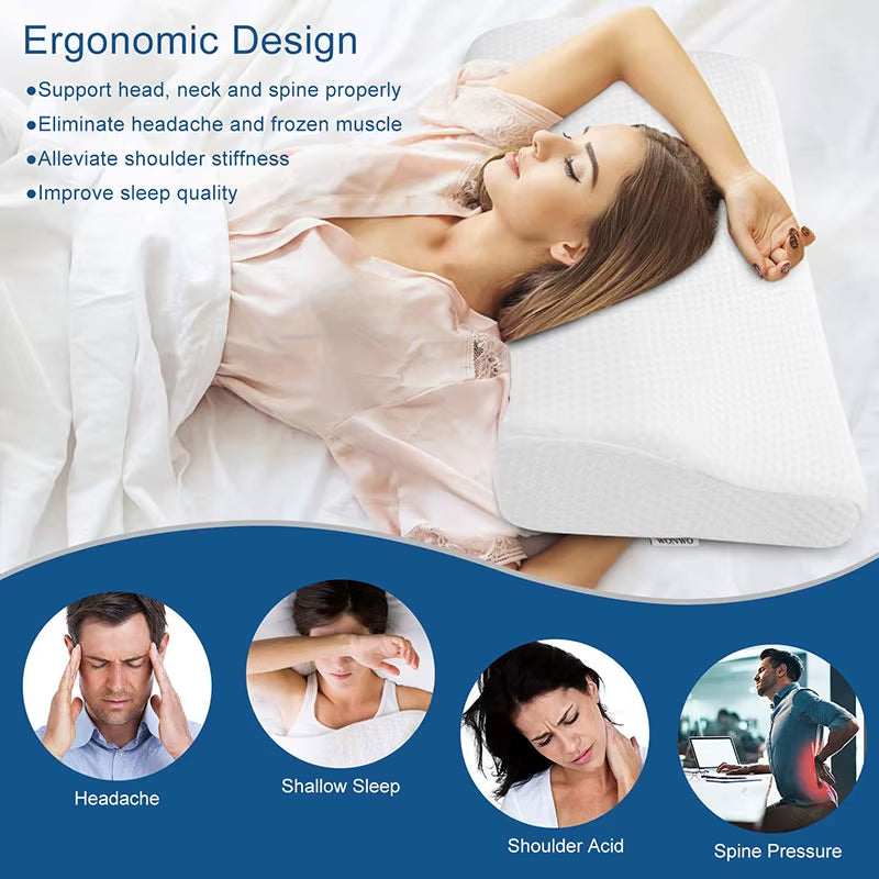 Orthopedic Memory Foam Butterfly Pillow for Cervical Neck Support and Protection