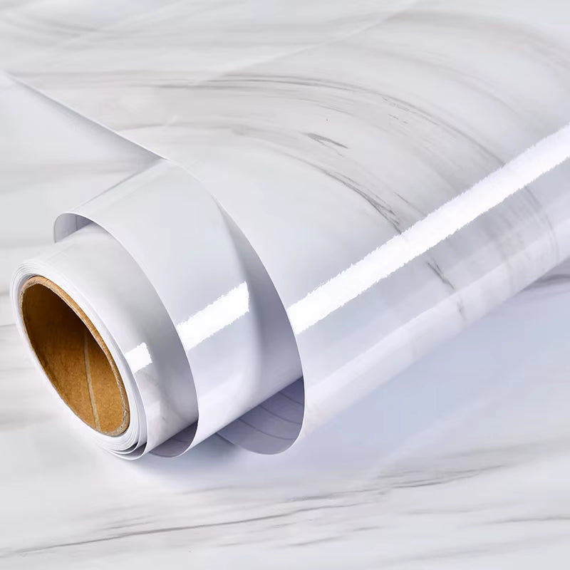 DIY Contact Paper Kitchen Stickers Solid Color PVC Self-Adhesive Home Decorative Marble Wallpaper Living Room Study Furnitures