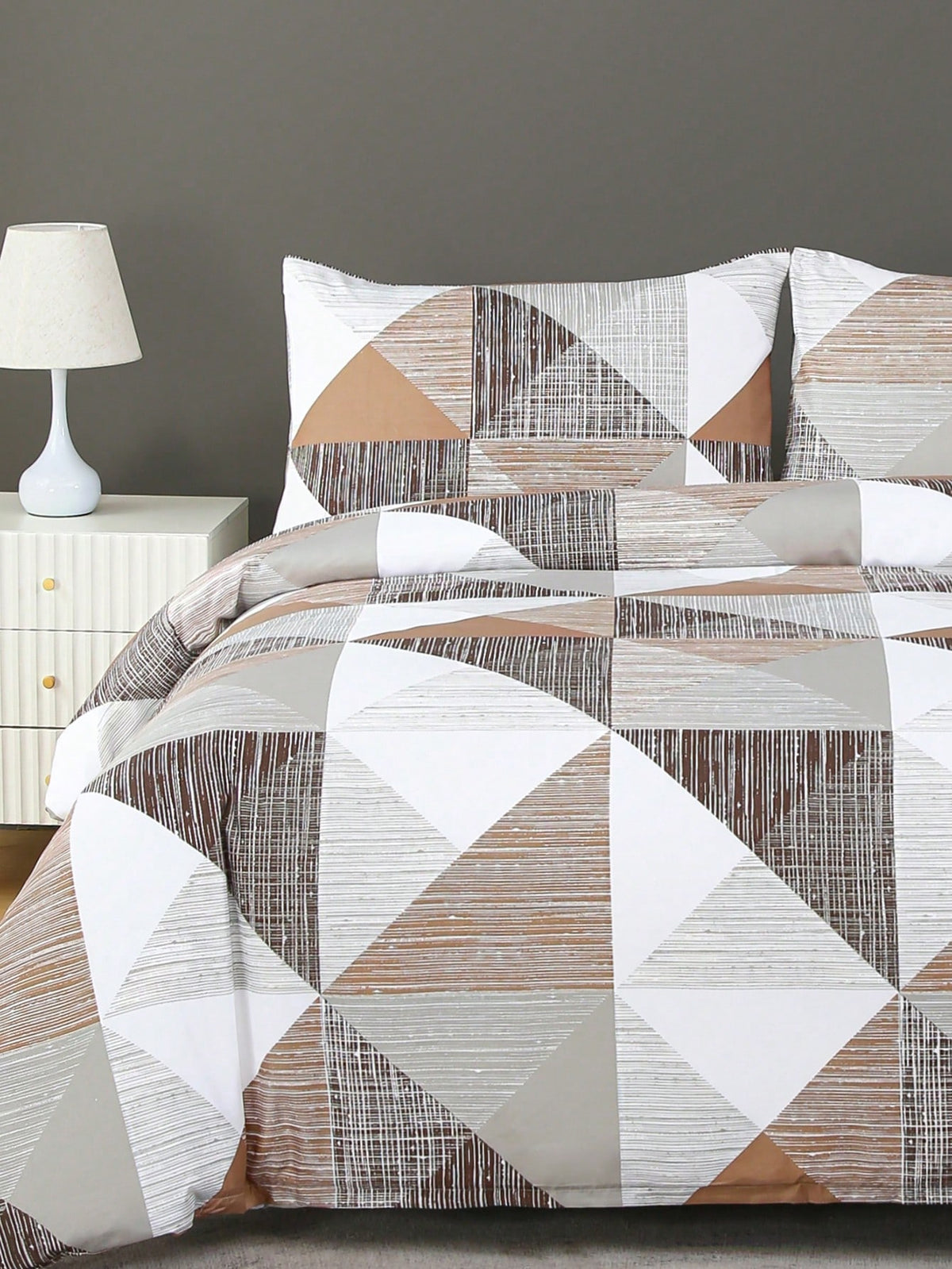 Soft Microfiber Duvet Cover Set, Classic Geometric Pattern - Best 2/3 Piecesduvet Cover/Bedding Set - Includes 1 Duvet Cover and 1/2 Pillow Shams - Affordable, High Quality - Fits Twin, Queen, King, Full Size Beds