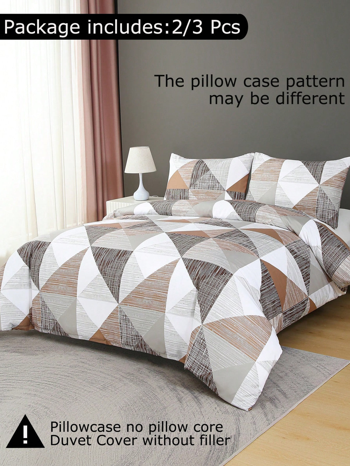 Soft Microfiber Duvet Cover Set, Classic Geometric Pattern - Best 2/3 Piecesduvet Cover/Bedding Set - Includes 1 Duvet Cover and 1/2 Pillow Shams - Affordable, High Quality - Fits Twin, Queen, King, Full Size Beds
