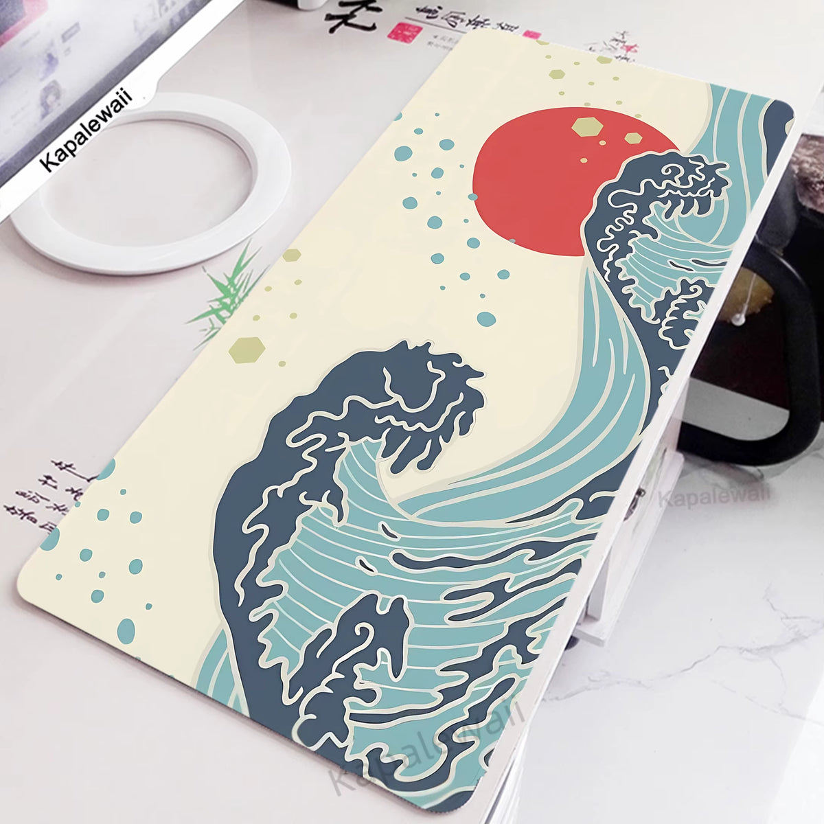 Extra Large Gaming Mouse Pad - Great Wave Design for Enhanced Gaming Experience and Office Use