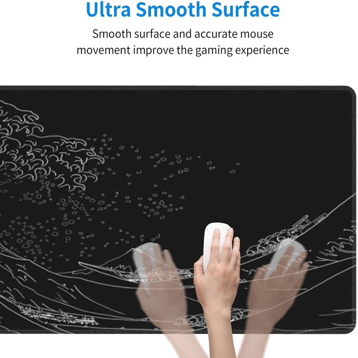 Extra Large Gaming Mouse Pad - Great Wave Design for Enhanced Gaming Experience and Office Use