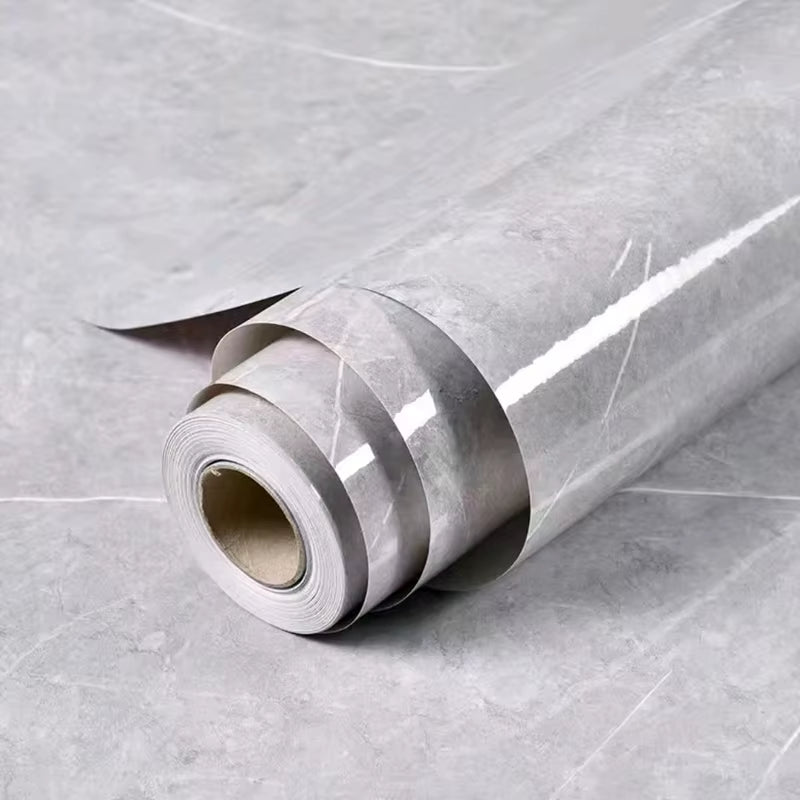 DIY Contact Paper Kitchen Stickers Solid Color PVC Self-Adhesive Home Decorative Marble Wallpaper Living Room Study Furnitures