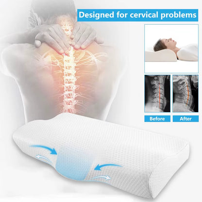 Orthopedic Memory Foam Butterfly Pillow for Cervical Neck Support and Protection
