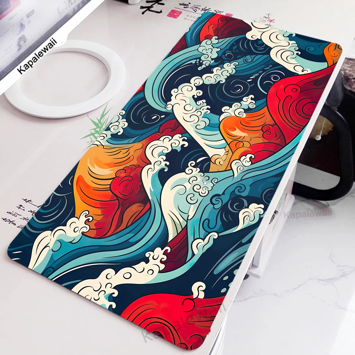 Extra Large Gaming Mouse Pad - Great Wave Design for Enhanced Gaming Experience and Office Use
