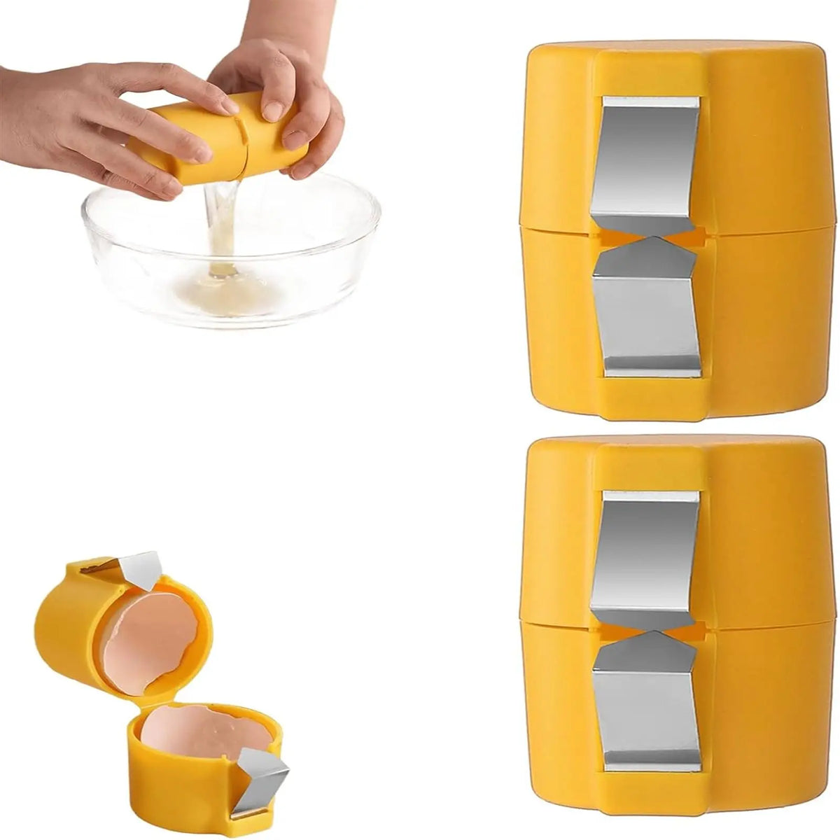 Handheld Egg Cracker and Separator - Multifunctional Kitchen Gadget for Effortless Cooking (1 or 2 Pieces)